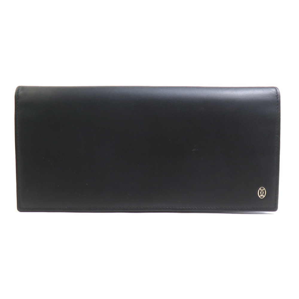 Cartier CARTIER Bi-fold long wallet, leather, black, men's, 56870a